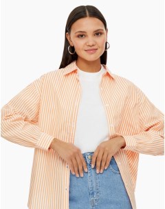 Оранжевая рубашка oversize в полоску Gloria jeans
