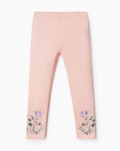 Светло розовые легинсы с принтом для девочки Gloria jeans