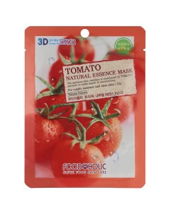 Тканевая 3D маска с томатом для увлажнения и улучшения цвета лица Tomato Natural Essence Mask 23 г F Food a holic