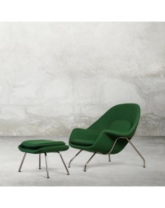Кресло c оттоманкой womb chair зеленый Desondo