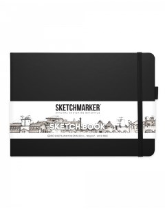 Блокнот для зарисовок 21х14 8 см 80 л 140 г твердая обложка Черный пейзаж Sketchmarker