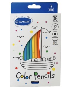 Набор карандашей цветных 36 цв точилка в картонном футляре Acmeliae