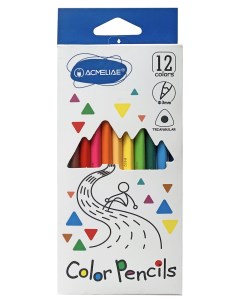 Набор карандашей цветных трехгранных 12 цв в картонном футляре Acmeliae
