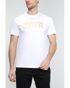 Хлопковая футболка с логотипом бренда Versace jeans couture