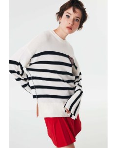 Пуловер в полоску с декором Twist