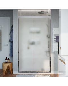 Душевая дверь в нишу Стокгольм 90 см профиль хром глянец стекло матовое Stworki