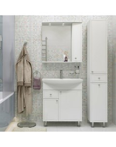 Мебель для ванной Кострома 75 напольная белая в современном стиле российская гарнитур комплект Diwo