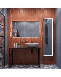 Мебель для ванной Элиста 120 чёрный мрамор с раковиной Moduo 55 Leaf комплект гарнитур Diwo