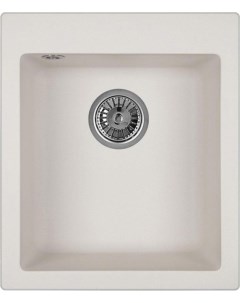 Мойка кухонная Солерно EMQ 1415 Q белая 42х49 см кварцевая прямоугольная встраиваемая Domaci