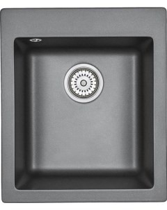 Мойка кухонная Солерно EMQ 1415 Q оникс 42х49 см кварцевая прямоугольная встраиваемая Domaci