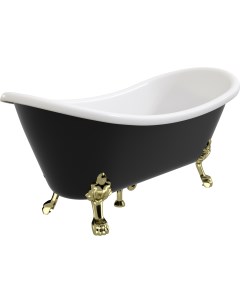 Акриловая ванна Cloe 180x75 черная ножки золото Artemis