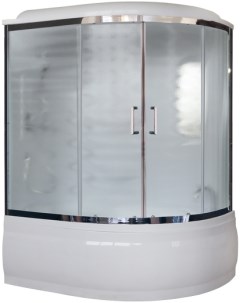 Душевой бокс ALP 150х100 L профиль хром стекло рифленое с гидромассажем Royal bath