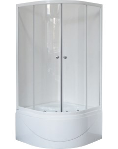Душевой уголок BK 90х90 с поддоном профиль белый стекло прозрачное Royal bath