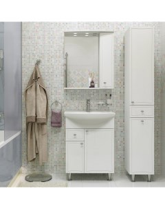 Мебель для ванной Кострома 65 напольная белая в современном стиле российская гарнитур комплект Diwo