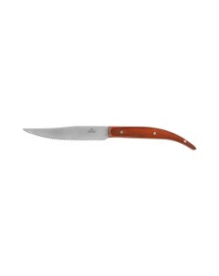 Нож для стейка 235 мм с зубцами коричневая ручка Luxstahl