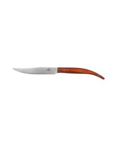 Нож для стейка 235 мм без зубцов коричневая ручка Luxstahl