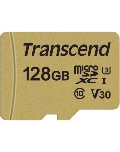 Карта памяти 500S microSDXC 128GB с адаптером TS128GUSD500S Transcend