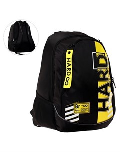 Рюкзак школьный Sreet эргономичная спинка 42 х 30 х 20 см Hard Bro чёрный жёлтый Hatber