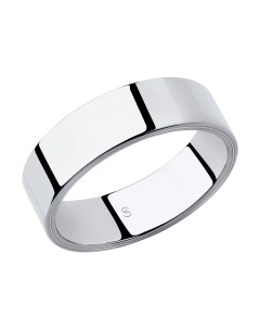 Обручальное кольцо из белого золота comfort fit 6 мм Sokolov