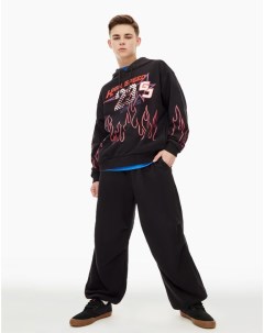 Чёрные спортивные брюки трансформеры Parachute с резинками для мальчика Gloria jeans