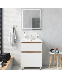 Комплект мебели для ванной со смесителем и аксессуарами X Joy 65 BK85GL Белый глянец Am.pm.