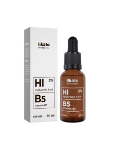 Сыворотка для лица с гиалуроновой кислотой и витамином B5 Hyaluronic acid Vitamin B5 30мл Likato professional