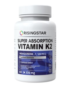 Комплекс Витамин К2 менахион 7 330 мг 60 капсул Risingstar