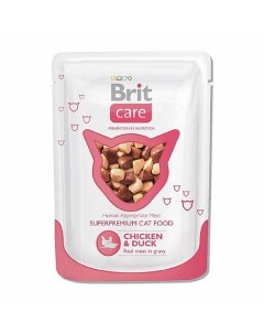 Паучи Брит для кошек Курица и утка цена за упаковку Brit*