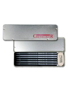 Набор карандашей чернографитных Monolith Pocket 6 шт HB 2B 4B 6B 8B 9B ластик метал Cretacolor