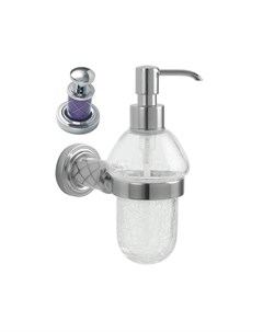 Дозатор для жидкого мыла настенный Royal Cristal хром с фиолетовым Boheme