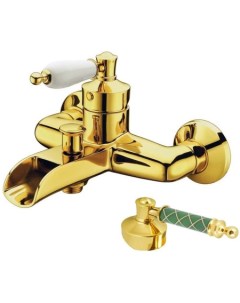 Смеситель для ванны Vogue золото с зеленым Boheme