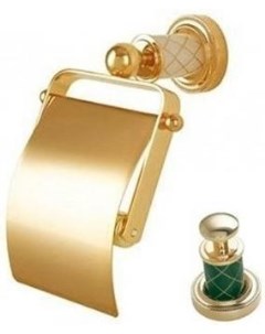 Держатель для туалетной бумаги Murano золото с зеленым Boheme
