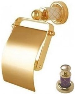 Держатель для туалетной бумаги Murano золото с фиолетовым Boheme