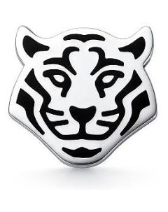Брошь Тигр с эмалью из серебра Костромская ювелирная фабрика "алькор"