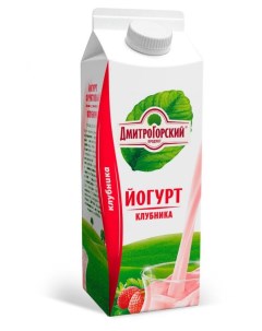 Йогурт питьевой Клубника 1 5 450 г Дмитрогорский продукт