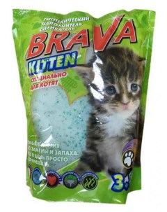 Наполнитель для кошачьего туалета Kitten силикагелевый 3 8 л Brava