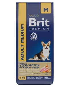 Сухой корм для собак Premium Dog Adult Medium средних пород 15 кг Brit*