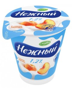 Йогуртный продукт с соком персика 1 2 БЗМЖ 320 г Нежный