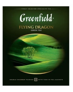 Чай зеленый Flying Dragon в пакетиках 100 шт Greenfield