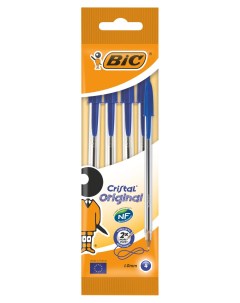 Ручка шариковая Cristal Original синяя 4 шт Bic