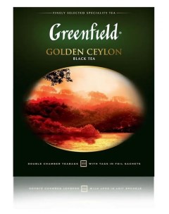 Чай черный Golden Ceylon в пакетиках 100 шт Greenfield