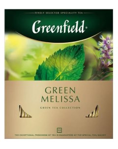 Чай зеленый Green Melissa в пакетиках 100 шт Greenfield