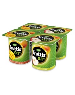 Йогуртный продукт абрикос манго яблоко груша 0 1 БЗМЖ 110 г Fruttis