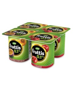 Йогуртный продукт вишня персик маракуйя 0 1 БЗМЖ 110 г Fruttis