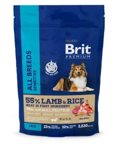 Сухой корм для собак Premium Lamb Ric гипоаллергенный 1 кг Brit*