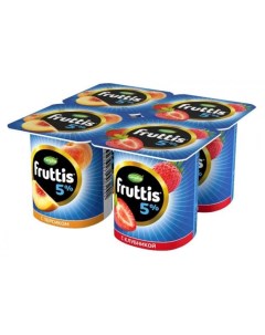 Йогуртный продукт клубника персик 5 115 г Fruttis