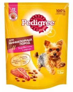 Сухой корм для собак для взрослых собак миниатюрных пород с говядиной 1 2 кг Pedigree