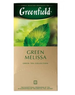 Чай зеленый Green Melissa с добавками 25 шт Greenfield