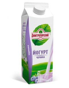 Йогурт питьевой Черника 1 5 450 г Дмитрогорский продукт