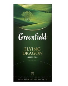 Чай зеленый Flying Dragon в пакетиках 25 шт Greenfield